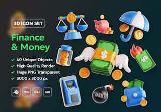 Money & Finance 3D Icon Pack