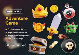 Adventure Game 3D Icon Pack