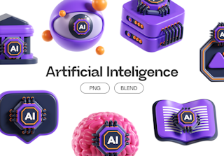 Artificial Inteligence 3D Icons