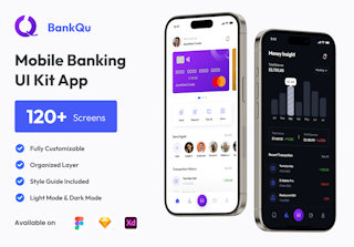 BankQu - Mobile Banking UI Kit App