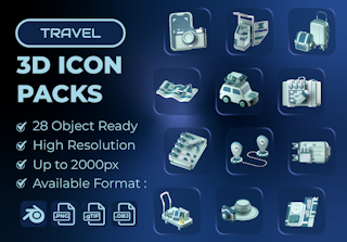 Travel 3D Icon Packs